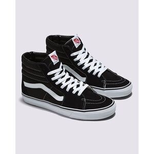 Vans Sk8-Hi Black & White Suede Canvas Sneakers | Unisex M7.5 / W9, Streetwear